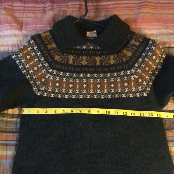 Vintage knit wool sweater dress, dark green - Picture 8 of 12